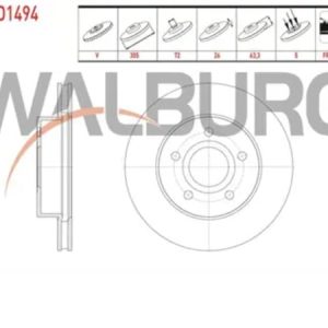 FREN DİSKİ ÖN SAĞ SOL TAKIM WALBURG WBD1494 JEEP GRAND CHEROKEE 1999-2005 WJ WG
