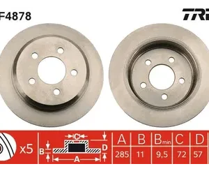 ARKA FREN DİSK TAKIMI (SAĞ-SOL) TRW DF4878 JEEP GRAND CHEROKEE 1993-1998 ZJ